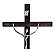 Crucifixo Cristo Estilizado Grande Cruz Madeira Tamanho 56 cm Cor Prata R 94 - Imagem 2
