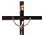 Crucifixo Cristo Estilizado Médio Grande Cruz Madeira Tamanho 40 cm Cor Cobre R 93 - Imagem 2