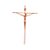 Crucifixo Parede em Metal Tamanho 28 cm Cruz Redonda Cor Cobre Rose R 75 - Imagem 1