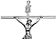 Crucifixo Tradicional Cruz em Chapa de metal para parede 31 Cm Cor Prata R 17 - Imagem 2