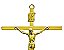 Crucifixo Tradicional Pequeno em Metal  De Parede Cruz Chapa Dourado  R 15 - Imagem 2