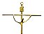 Crucifixo Pequeno Estilizado Parede Braço Curvo 21 Cm Dourado R 07 - Imagem 2