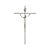 Crucifixo Pequeno Estilizado Parede Braço Curvo 21 Cm Prata R 07 - Imagem 1