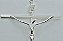 Crucifixo Parede em Metal Tamanho 28 cm Cruz Quadrada Cor Prata R 76 - Imagem 4