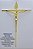 Crucifixo Parede em Metal Tamanho 28 cm Cruz Quadrada Cor Dourada R 76 - Imagem 5