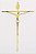 Crucifixo Parede em Metal Tamanho 28 cm Cruz Quadrada Cor Dourada R 76 - Imagem 1