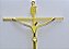 Crucifixo Parede em Metal Tamanho 28 cm Cruz Quadrada Cor Dourada R 76 - Imagem 3