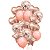 Balão Bexiga Buque 16 Peças Rose Gold Com Confete Metalizado - Imagem 1