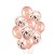 Balão Bexiga Buque 16 Peças Rose Gold Com Confete Metalizado - Imagem 2