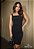 Perfect Way - Vestido Midi Crepe Preto Com Fenda - Imagem 1
