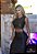 Perfect Way - Cropped  Preto c/ Lurex Prata - Imagem 1