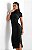 Benedita - Vestido Canelado Preto Gola Alta - Imagem 3