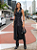 Flor Linda - Vestido Midi Couro Preto - Imagem 1