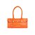 Luiza Barcelos - Bolsa Pequena em Couro Laranja Sunset Com Alças Alongadas e Fivela Dourada - Imagem 1
