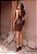 Perfect Way - Vestido Curto Com Bordado Marrom - Imagem 3
