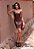 Perfect Way - Vestido Curto Com Bordado Marrom - Imagem 1