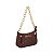 Luiza Barcelos - Bolsa Pequena Alça De Corrente Ombro Coffe - Imagem 1