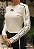 Perfect Way - Blusa Cropped Feminina Off White C/ Café - Imagem 2
