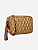 Luiza Barcelos - Bolsa Clássica Em Couro Metalizado Ouro Velho - Imagem 3