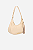 Luiza Barcelos - Bolsa Baguete Meia Lua Couro Bege Nata - Imagem 3