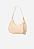 Luiza Barcelos - Bolsa Baguete Meia Lua Couro Bege Nata - Imagem 2