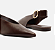 Arezzo - Sapatilha Marrom Couro Slingback Bico Fino Fivela - Imagem 3