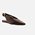 Arezzo - Sapatilha Marrom Couro Slingback Bico Fino Fivela - Imagem 4