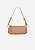 Luiza Barcelos - Bolsa Baguete Em Couro Bege Pequena - Imagem 1