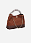 Luiza Barcelos - Bolsa Hobo Grande Em Couro Marrom E Camurça - Imagem 2