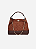 Luiza Barcelos - Bolsa Hobo Grande Em Couro Marrom E Camurça - Imagem 1