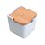 Saleiro de Porcelana Com Tampa Bambu 10X10 cm - Imagem 1