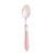 CJ 6 Colheres P/ Mesa de Aço Inox C/ Cabo de Plástico Mother Pearl Rosa 21cm - Imagem 1