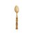 Conjunto 6 Colheres de Chá de Aço Inox com Cabo em Plástico Bambu Dourado 17cm - Imagem 1
