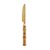 Conjunto 6 Facas para Mesa de Aço Inox com Cabo em Plástico Bambu Dourado 21cm - Imagem 1