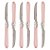 Conjunto 6 Facas de Churrasco de Aço Inox com Cabo em Plástico Destiny Rosa 23,5cm - Imagem 1