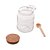 Porta Tempero de Vidro Colher Bambu Tampa Rolha 240ml - Imagem 3
