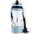 Garrafinha com Canudo de Silicone e Porta Biscoito 380ml Azul - Clingo - Imagem 1