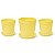 Kit 3 Vasos + 3 Pratos Jardim 1,7 Litros Amarelo Nutriplan - Imagem 1