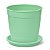 Kit 1 Vasos + 1 Pratos Jardim 1,7 Litros Verde Nutriplan - Imagem 1