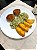 Hambúrguer de Frango, Risoto de Brócolis e Batata Rústica - Imagem 1
