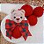 Bolinha de Natal Vermelha com Urso de Crochê - Imagem 2