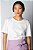 T-shirt branca Botan sashiko lilás - Imagem 1