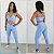 Conjunto Legging Jacquard Escamado Azul Claro - Imagem 1