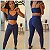 Conjunto Legging e Top De Compressão Aveludado Azul Escuro - Imagem 1