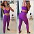 Conjunto Legging Jacquard Escamado Roxo - Imagem 1