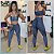 Conjunto Legging Fitness Jacquard Riscado Azul - Imagem 1