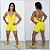 Macaquinho Curto Fitness Jacquard Escamado Amarelo - Imagem 1