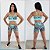 Conjunto Short e Top Fitness Animal Print Onça Azul - Imagem 1