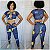 Conjunto Legging e Top Fitness Fake Jeans - Imagem 1