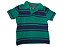 Camiseta Polo Verde Com Listras Azul Marinho Infantil - Imagem 1